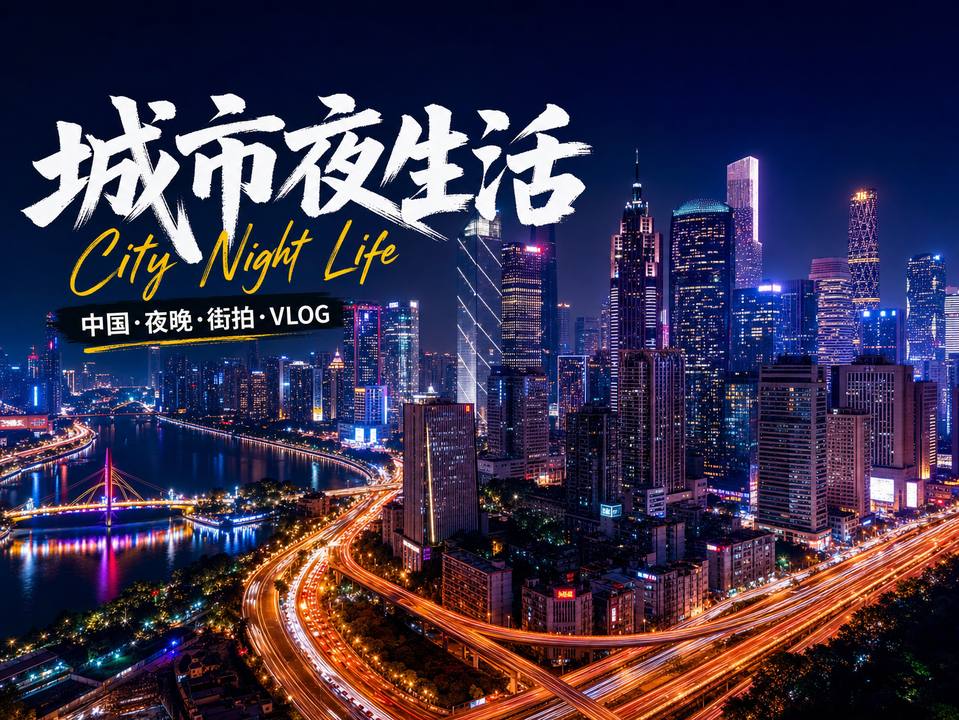 暗网城市夜景短视频霓虹都市
